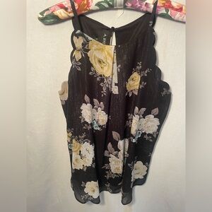 A. Byer Black Sleeveless Cut Out Blouse